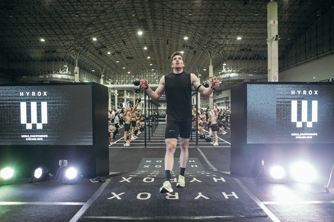Maarten at the finish of the Hyrox World Championships in Chicago.